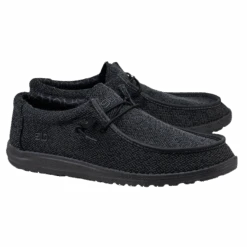 Hey Dude Men's Wally Sox Micro Total Black Shoes 150204942