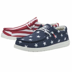 Hey Dude Wally Patriotic American Flag Slip Ons