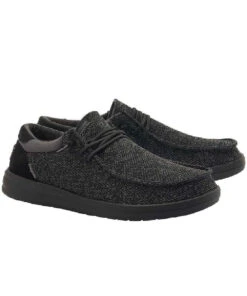 Hey Dude Men's Total Black Paul Sox Shoe